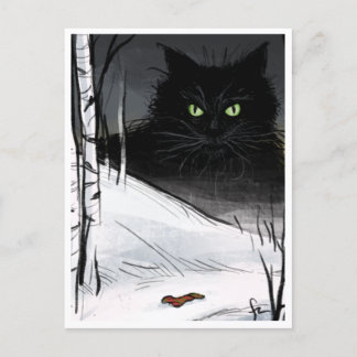 Cartão Postal Yule Cat - Critter Yule Spooky