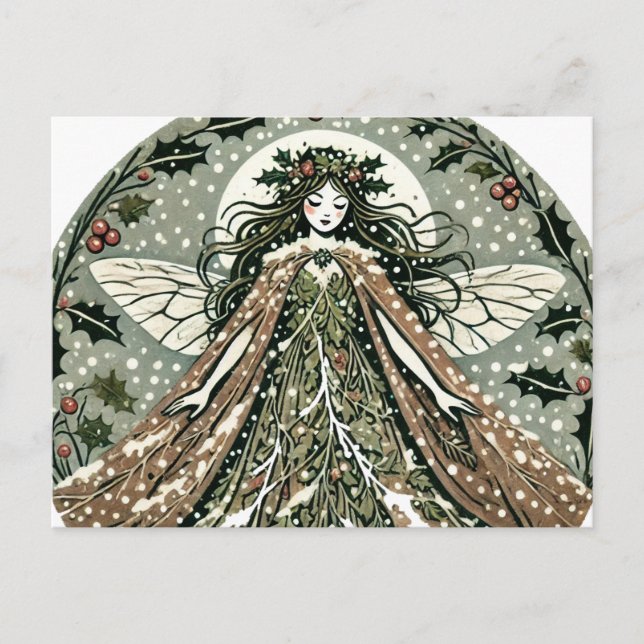 Cartão Postal Yule Goddess Winter Solstice (Frente)