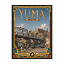 Yuma Arizona Arte Deco Vintage Idade Dourada