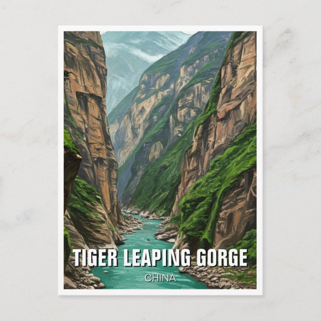 Cartão Postal Yunnan Tiger Leaping Gorge China Viagem (Frente)