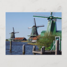 Zaanse Schans Moinhos de vento holandeses em verde