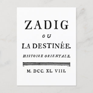 Cartão Postal Zadig, ou O Livro do Destino - Descartes
