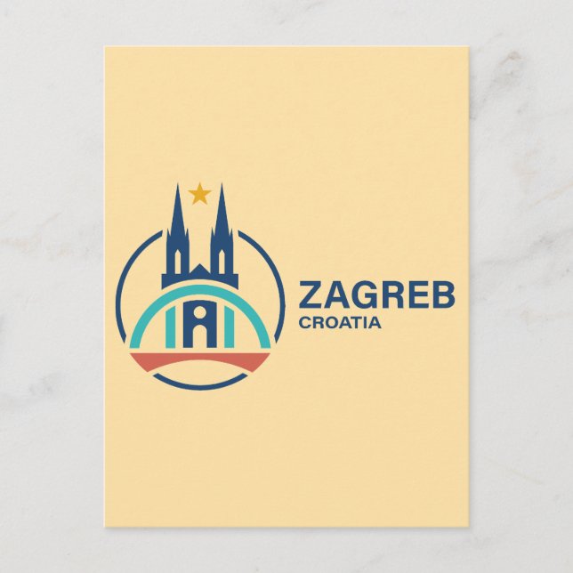 Cartão Postal Zagreb Croácia Europa (Frente)