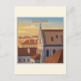 Cartão Postal Zagreb - Croácia - Viagem Antiga