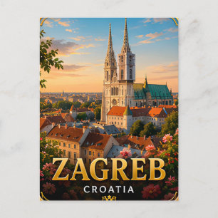 Cartão Postal 📍 Zagreb Croácia Viagem Lembrança Cidade Viajante