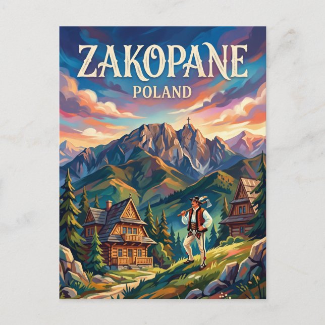 Cartão Postal Zakopane Polônia (Frente)