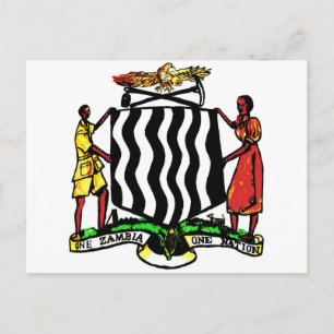 Cartão Postal Zâmbia, África, Casaco de Armas
