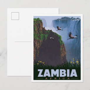Cartão Postal Zâmbia África Viagem Vintage