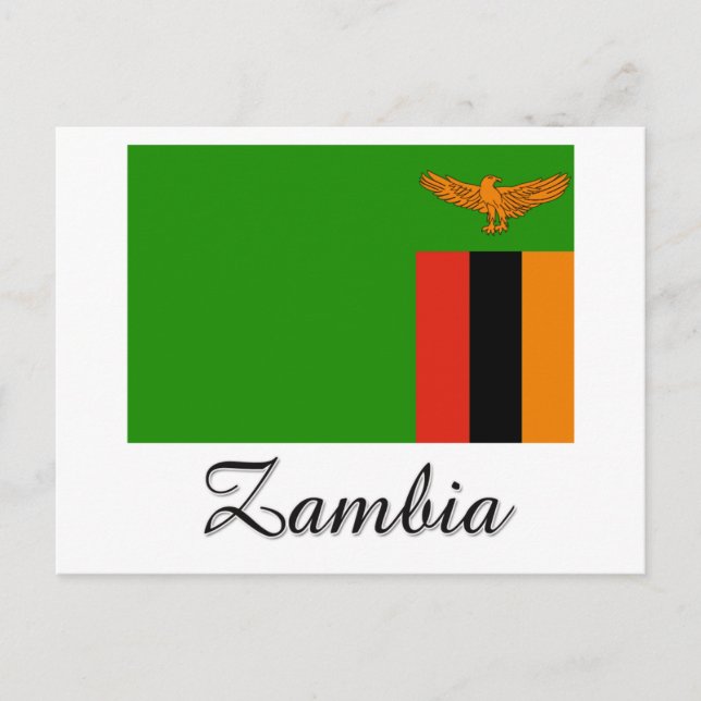 Cartão Postal Zâmbia Flag Design (Frente)