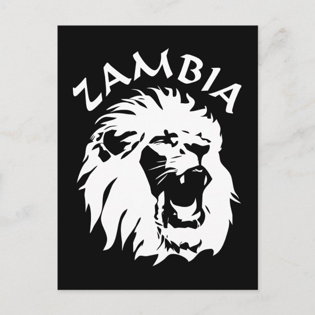 Cartão Postal Zambia Lion (Frente)