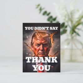 Cartão Postal Zangado Trump Obrigado