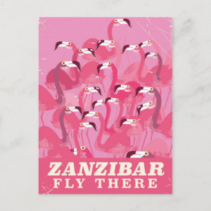 Cartão Postal Zanzibar Fly lá poster de viagens de estilo vinta