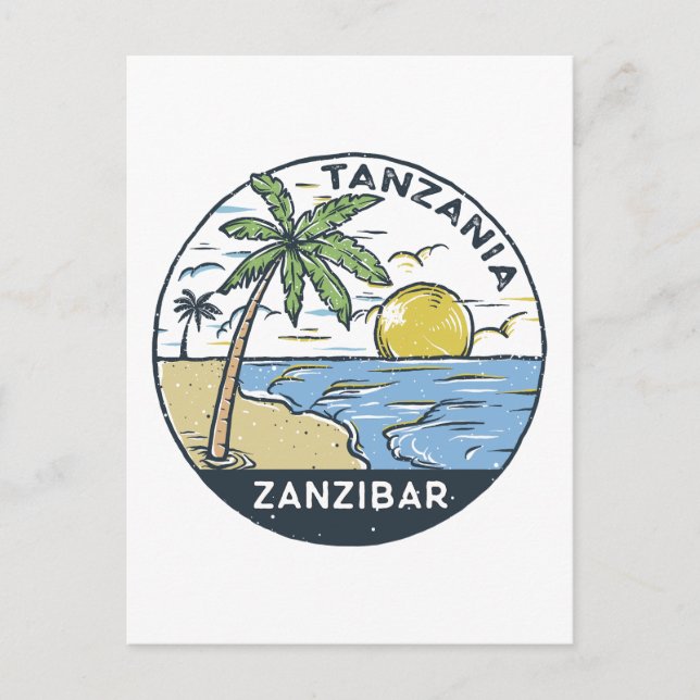 Cartão Postal Zanzibar Tanzânia Vintage (Frente)