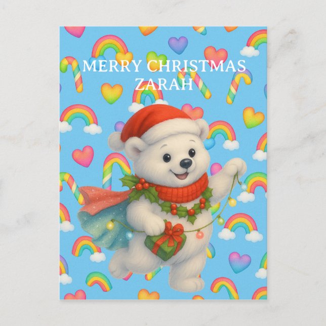Cartão Postal Zarah the Dancing Polar Bear — Kids’ Christmas  (Frente)