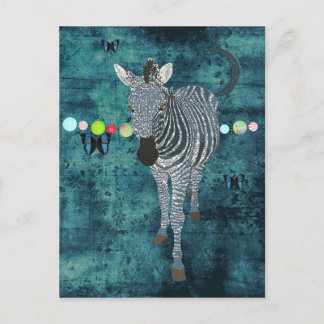 Cartão postal Zebra à Lua da Meia-Noite