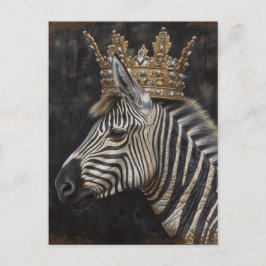 Cartão Postal Zebra Adorável numa Coroa