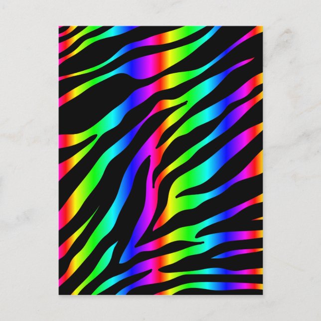 Cartão Postal zebra arco-íris (Frente)