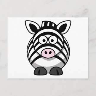 Cartão Postal Zebra Cartoon Bonito