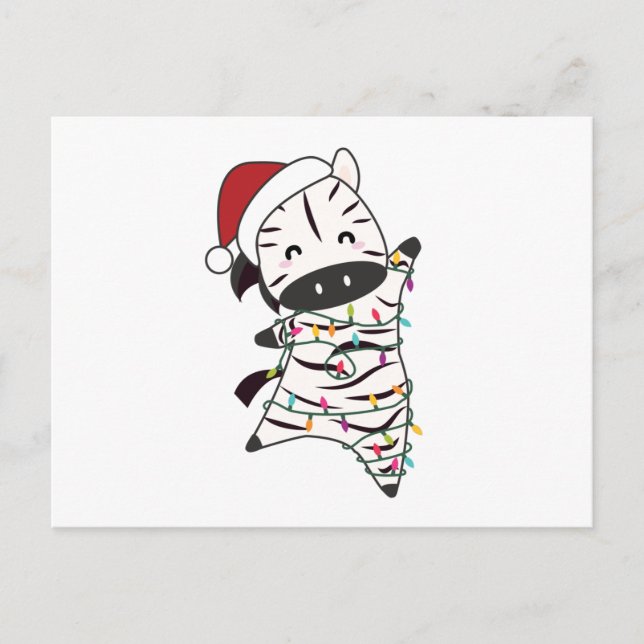Cartão Postal Zebra Christmas Zebras (Frente)