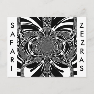 Cartão Postal Zebra circular Caleidoscópio Impressão de arte