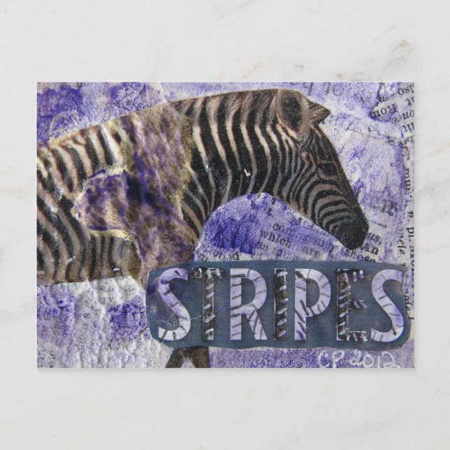 Cartão Postal Zebra Collage (Frente)