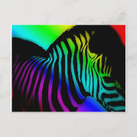 zebra de pop art em cores neon de arco-íris