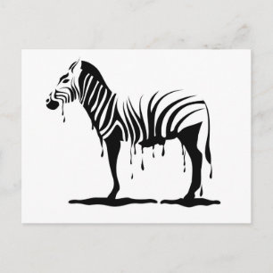 Cartão Postal zebra em splash no vetor