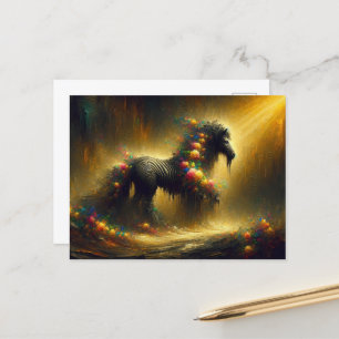 Cartão Postal Zebra floral surreal