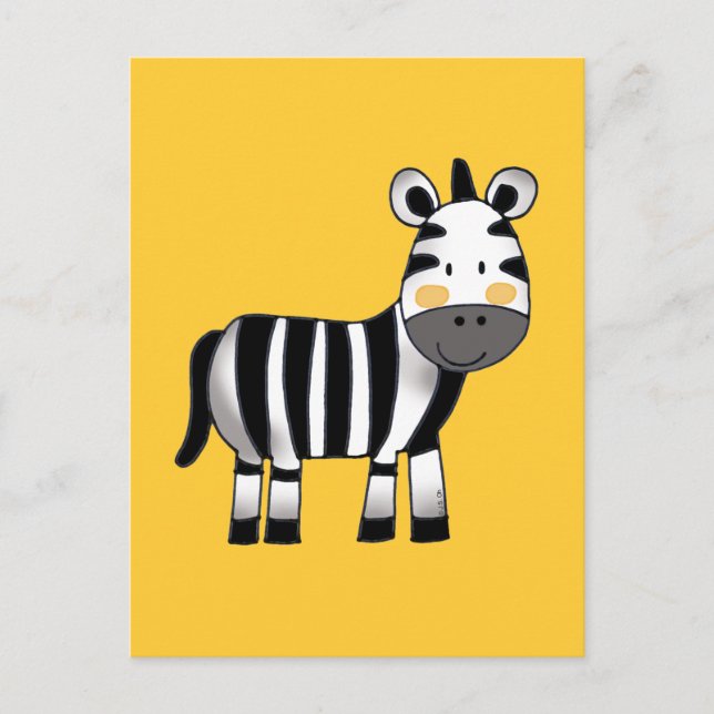 Cartão Postal zebra fofa (Frente)