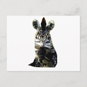 Cartão Postal Zebra Head African Animal Low Poly