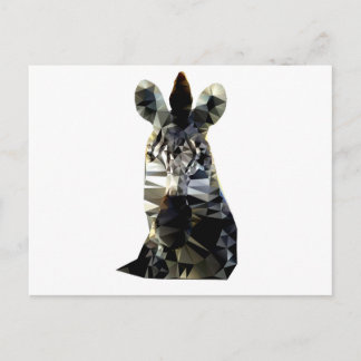 Cartão Postal Zebra Head African Animal Low Poly