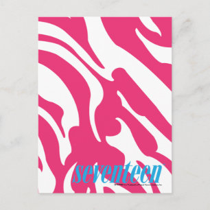 Cartão Postal Zebra Magenta