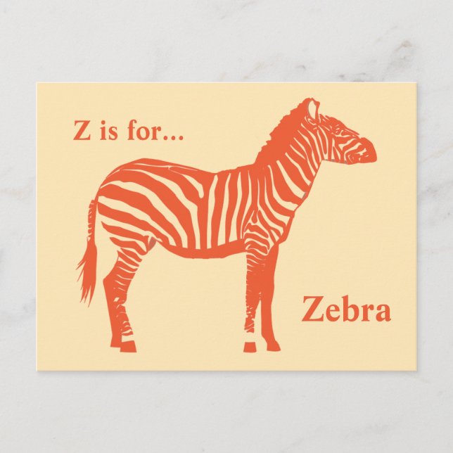 Cartão Postal Zebra - Mandarin e laranja claro (Frente)