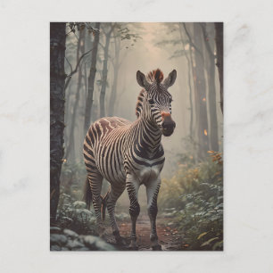 Cartão Postal Zebra na Floresta