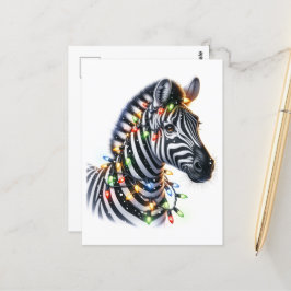 Cartão Postal Zebra Natal Adorável
