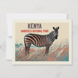 Cartão Postal Zebra no Parque Nacional de Amboseli, Quênia