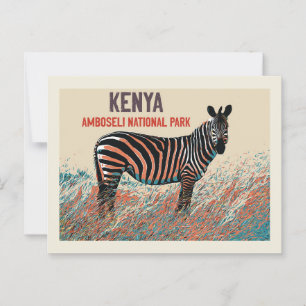 Cartão Postal Zebra no Parque Nacional de Amboseli, Quênia
