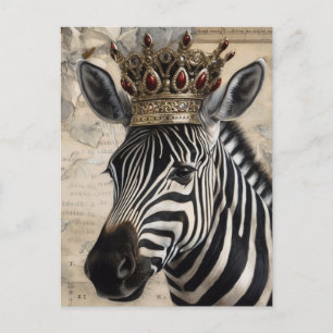 Cartão Postal Zebra numa Coroa Ruby