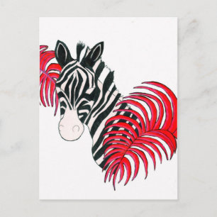 Cartão Postal Zebra reversa