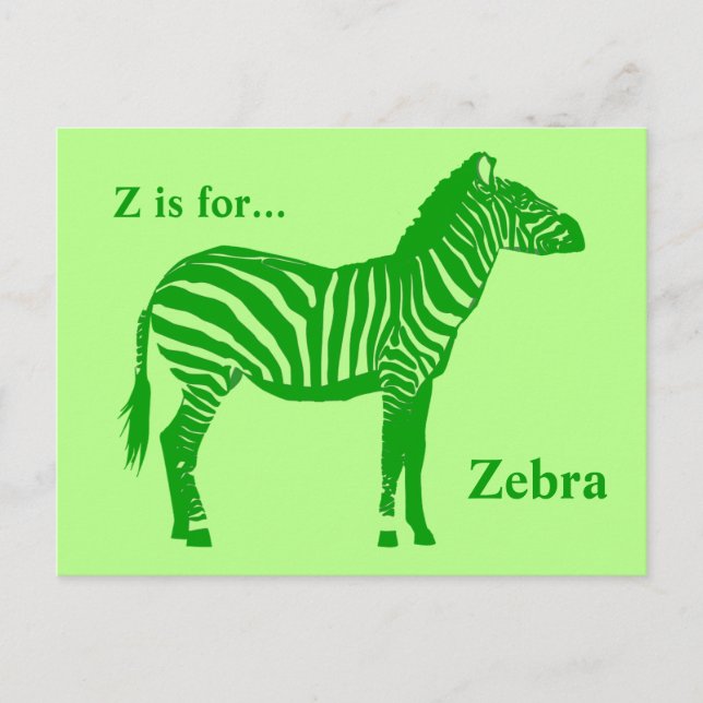 Cartão Postal Zebra - Sombras do Verde limão (Frente)