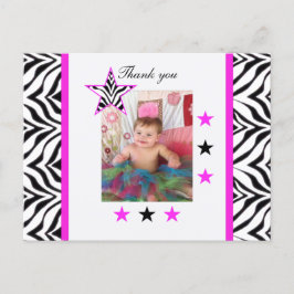 Cartão Postal Zebra Stars: Imagem: Obrigado Cartão-Postal