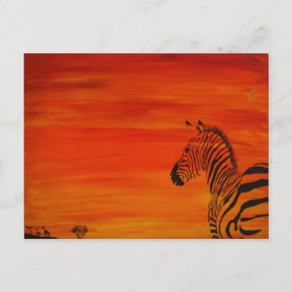 Cartão Postal Zebra Sunset