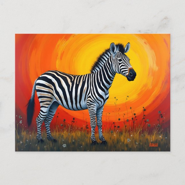 Cartão Postal Zebra Under a Bright Sun (Frente)