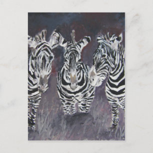 Cartão Postal zebra zoo animais selvagens presentes em pintura