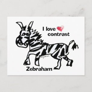 Cartão Postal Zebraham - Eu adoro contraste