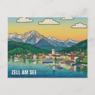 Cartão Postal Zell am See Áustria Viagem