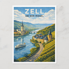 Cartão Postal Zell Germany Vintage Travel Art