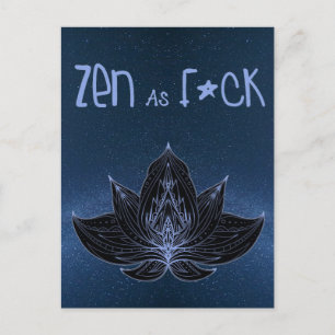 Cartão Postal ZEN AS F*CK Lotus Lily Flower - Cartão-postal