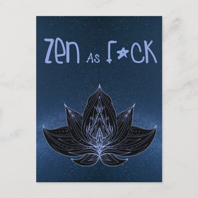 Cartão Postal ZEN AS F*CK Lotus Lily Flower - Cartão-postal (Frente)