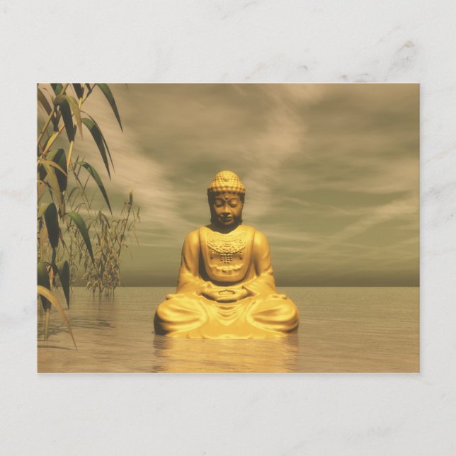 Cartão Postal Zen buddha meditando (Frente)